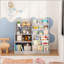 Organisateur de rangement pour enfants et jouets pour enfants avec conception en bois à 4 niveaux pour une présentation efficace des livres et un tri des jouets dans les salles de jeux, les crèches et les espaces pour enfants.-1731341172