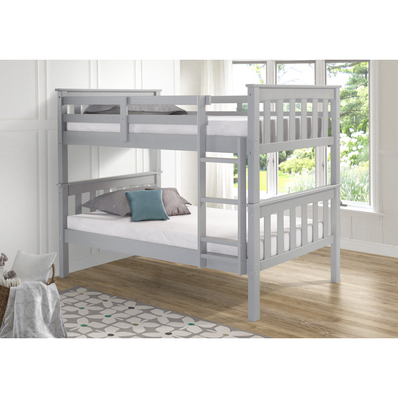Swifton Solid Wood Twin-Over-Twin Bunk Bed by Harriet Bee, Gray