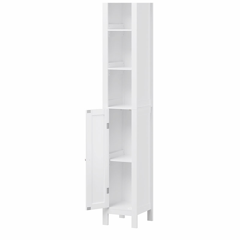 66.92" Tall Bathroom Storage Cabinet with Adjustable Shelves,Slim 1 Doors Freestanding Cabinet with Anti-Tip, Open compartments, for Home, Small Spaces, Bathroom,Kitchen, Living Room