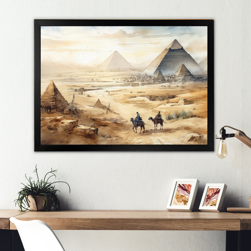 Camel Ride Through the Desert II - reproduction, Cadre photo noir, H 24 po x l 32 po x P 1 po
