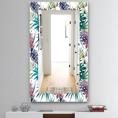 Miroir mural à feuillage d’ambiance tropical 17