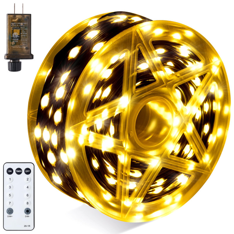 600 LED Christmas String Lights Outdoor, White, 1.97"