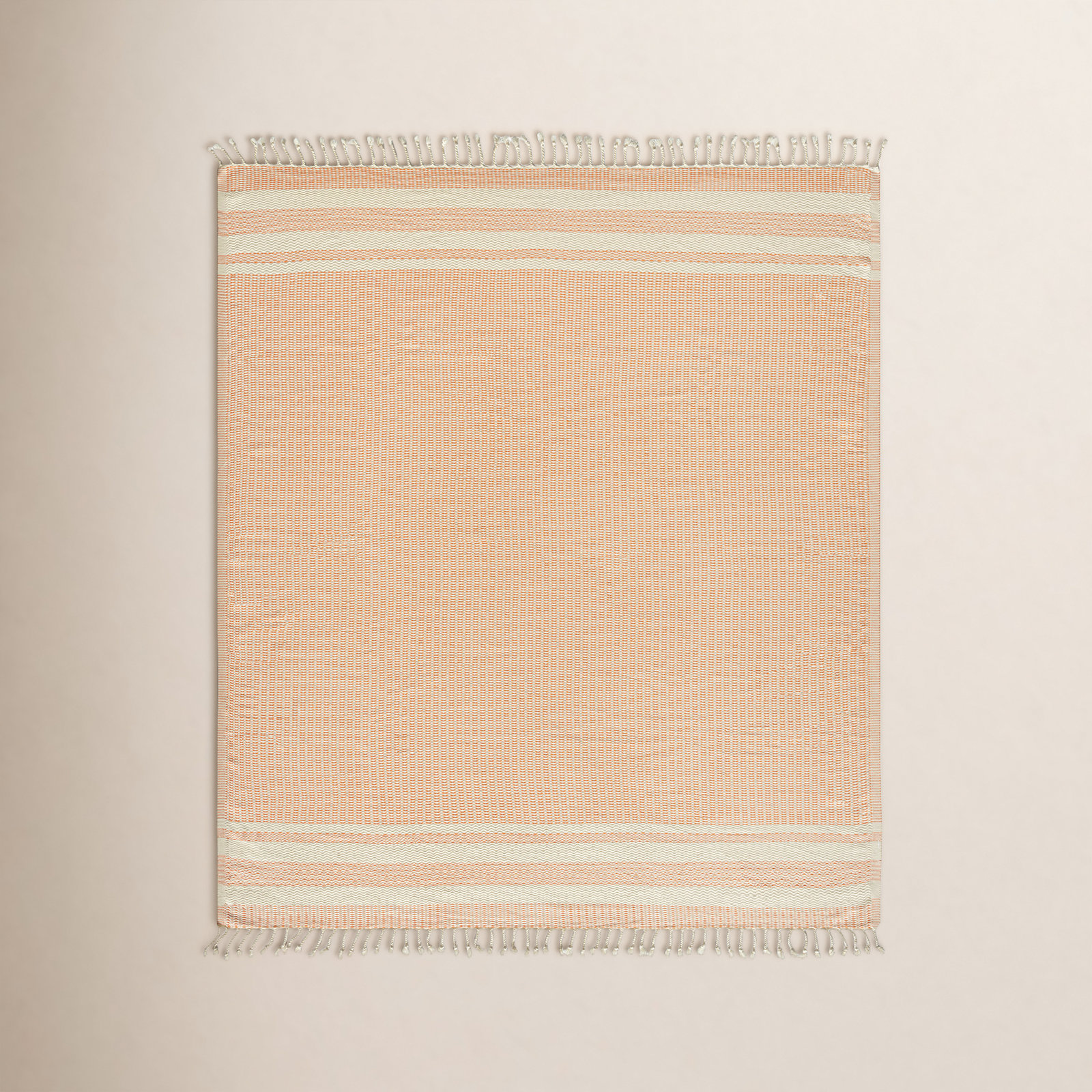 Dacion Cotton Throw Blanket, Orange Striped