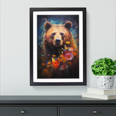 Bear Modern - Single Picture Frame Print on Wood