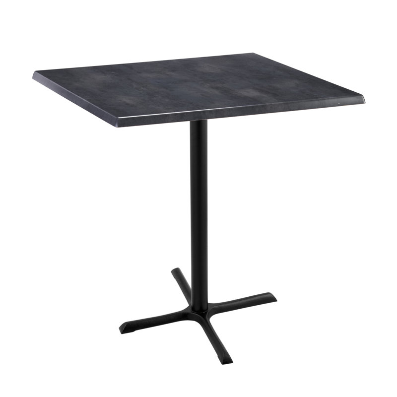 Table d'intérieur et d'extérieur, L 36 po x l 36 po x H 42 po, Acier noir