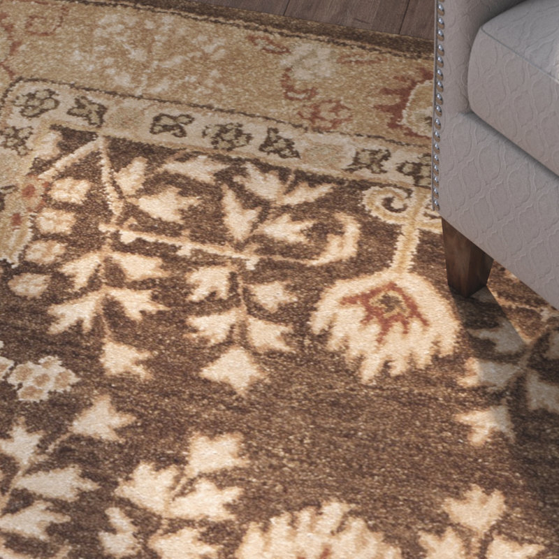 Tapis brun / doré Ladd, Rectangle 9 pi 6 po x 13 pi 6 po