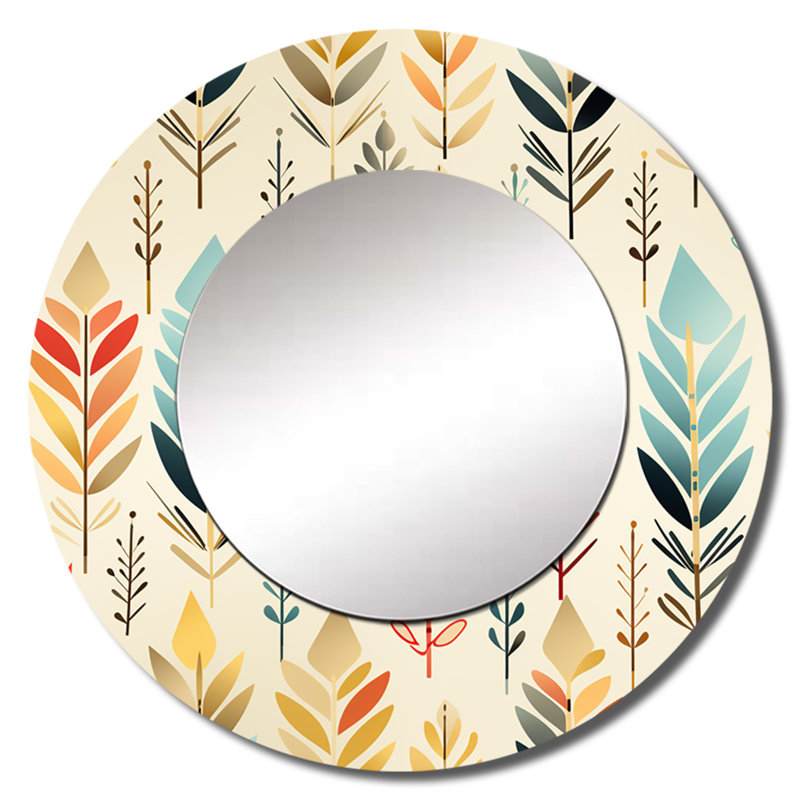 Ivoire, décorations bohémiennes - miroir à chevrons, miroir mural rond Glam, 23 po x 23 po