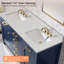 Plateau de meuble-lavabo double 60 po avec lavabo en quartz 60 po - Pour le remplacement du meuble-lavabo, sans armoire