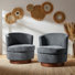 Cabrini 28.5"W Modern Swivel Accent Chair With Solid Wood Base
