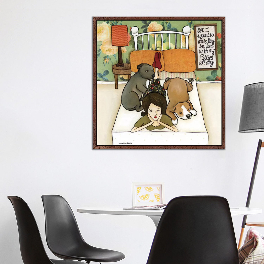 Pitties All Day by Jamie Morath - Print on Canvas