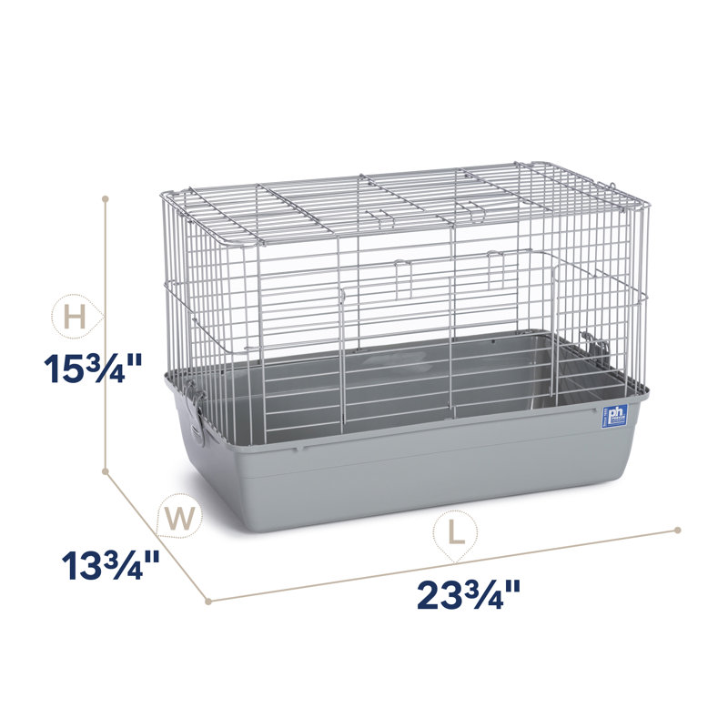 Cage pour petits animaux Niehaus, Gris, H 15,5 po x l 13,75 po x L 23,75 po