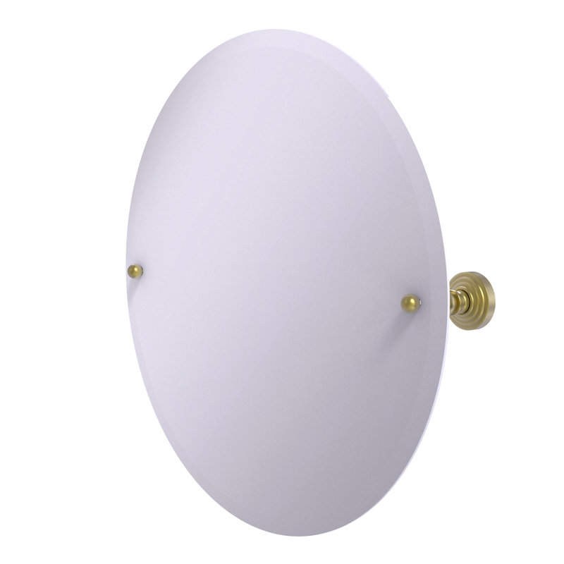 Miroir d’appoint ronde inclinable de 22 po Marchmont, Laiton satiné