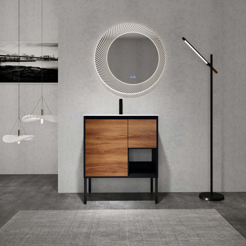 30"Freestanding Bathroom Vanity With Gel Sink