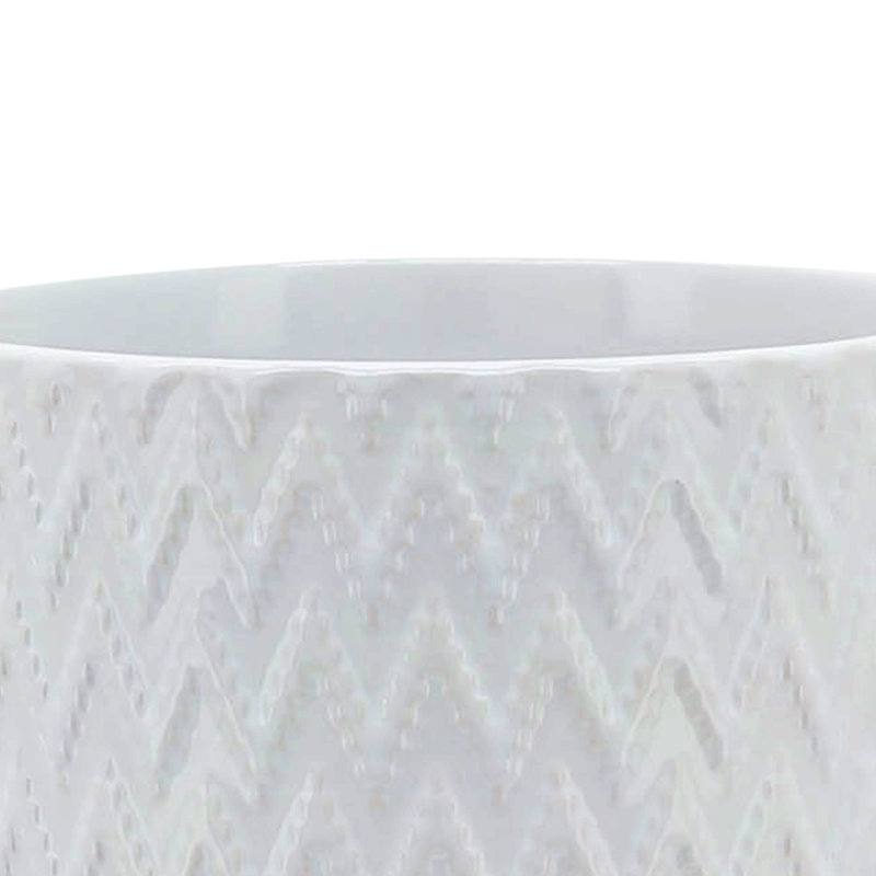 5" Chevron Planter W/ Stand, White