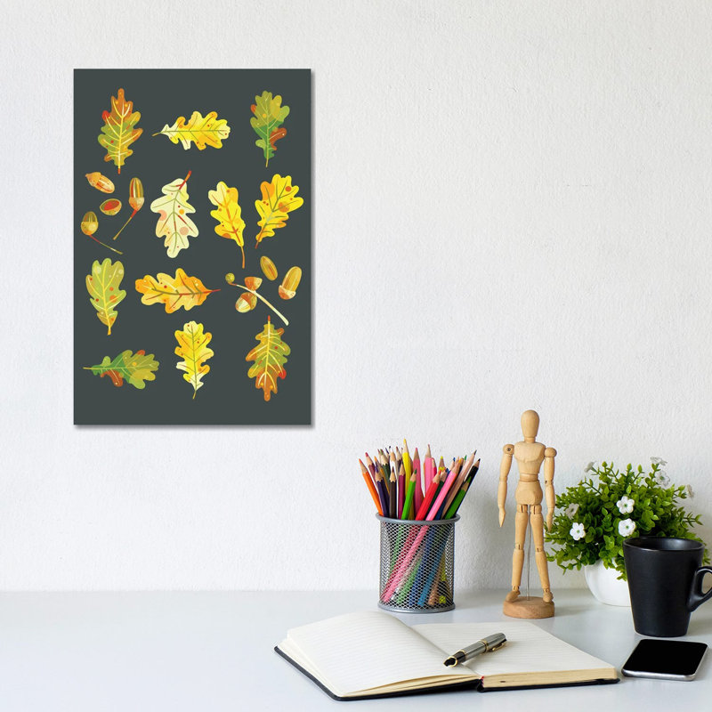 Oak Leaves And Acorns By Nic Squirrell - Wrapped Canvas Painting by Nic Squirrell - Wrapped Canvas Painting