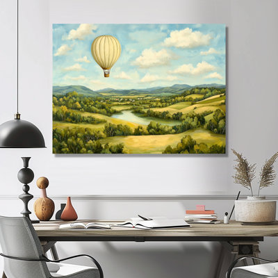 Balade en montgolfière au-dessus de la vallée en Italie I - Montgolfière, salon d'art mural