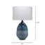 Lampe de table Twilight en métal émaillé ombré bleu avec abat-jour tambour en lin blanc