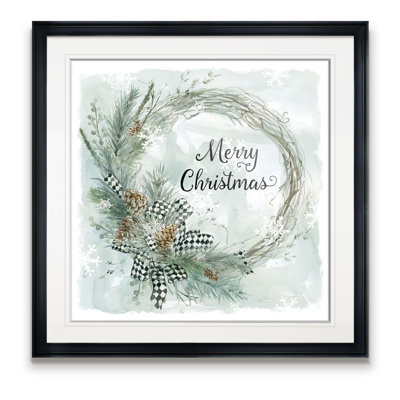 «Merry Christmas Pine Wreath», art textuel