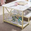 Caveney Coffee Table with Storage, Metal Structure, Industrial Cocktail Table
