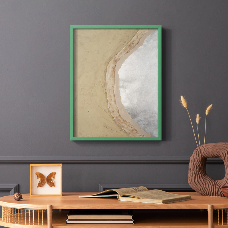«Silver Lake III», reproduction encadrée - bois massif, Cadre simple vert, H 10 po x l 8 po