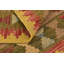 Tapis de surface en laine vert/rouge/beige 3 pi x 3 pi noué la one-of-kind Doorfield