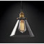 Industrial Pendant Light with Glass Shade Brass Fittings Smokey Grey Clear or Gold-516259915