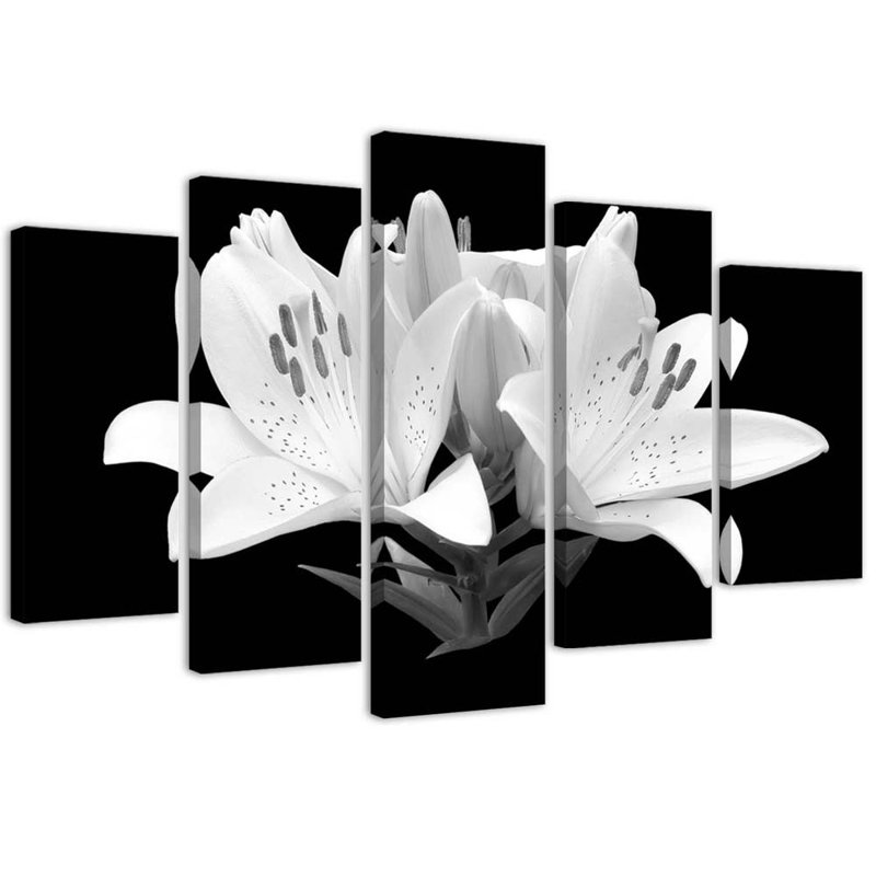 5 Piece No Frame Print on Canvas, 100cm H x 200cm W