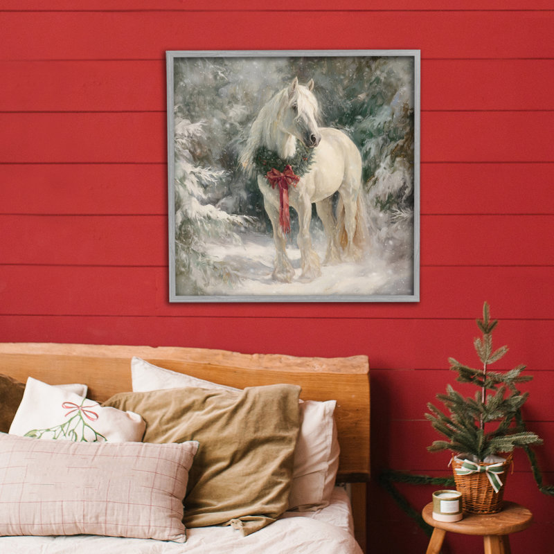 Jolie jument de Noël, estampe numérique, conception de Tina LeCour, Estampe numérique Farmhouse, H 24 po x l 24 po