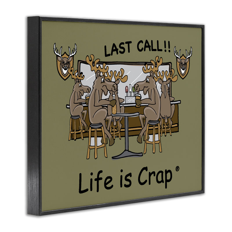 «Last Call at Bar Giclee» par LIC, Cadre noir, H 16 po x l 20 po