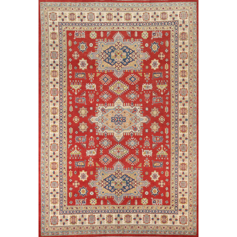 Red Kazak Oriental Area Rug