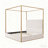 Modern Luxury Metal Canopy Bed with Tall Upholstered Headboard and Four Poster, No Box Spring Needed-1027018517-1020802025