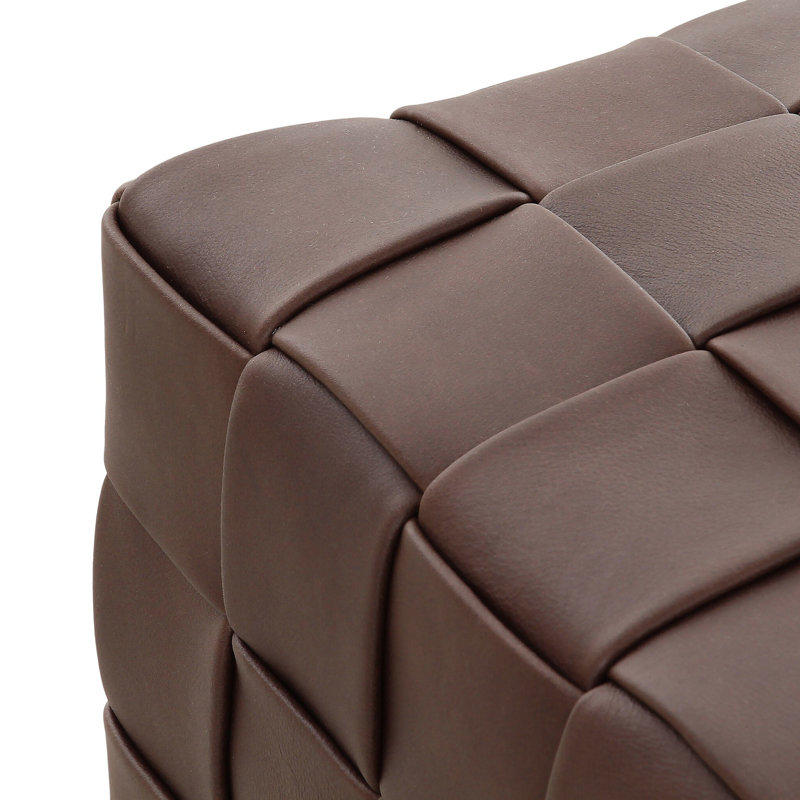 FLORES Square Ottoman, Dark Brown