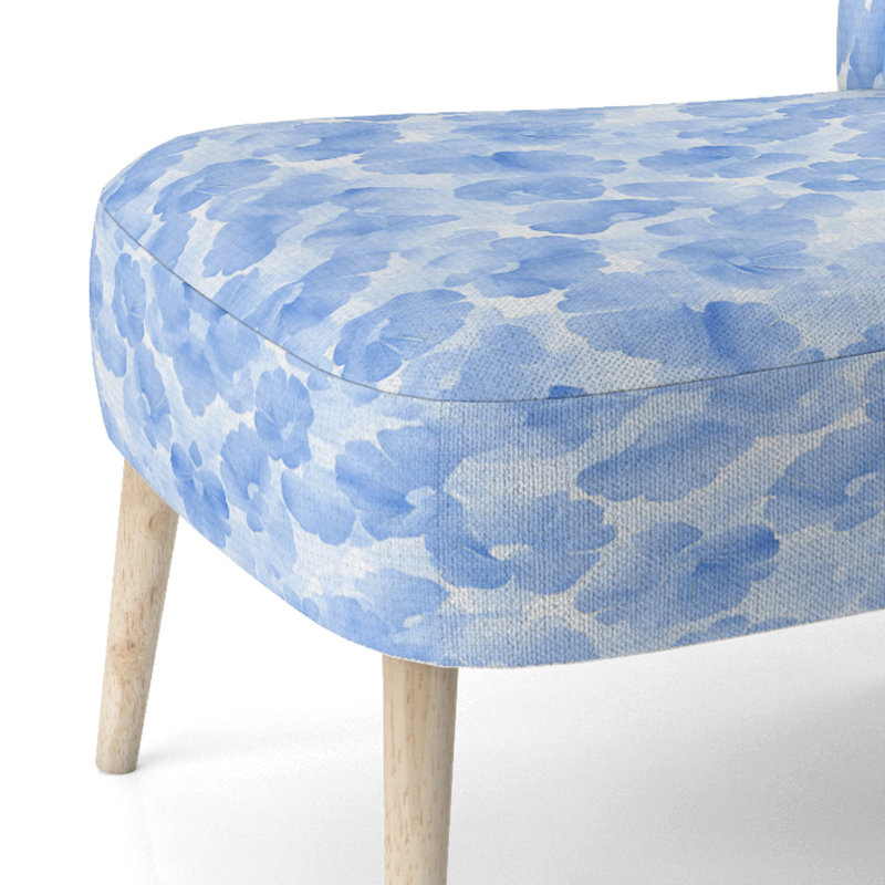 Chaise d'appoint Floral - Chaise d'appoint bleue à fleurs bleues, Chaise d'appoint sans accoudoirs