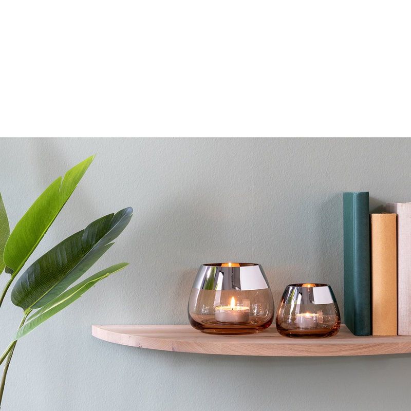 Porte-bougie Bella Sand, H 3,54 po x l 4,33 po x P 4,3 po, Brown