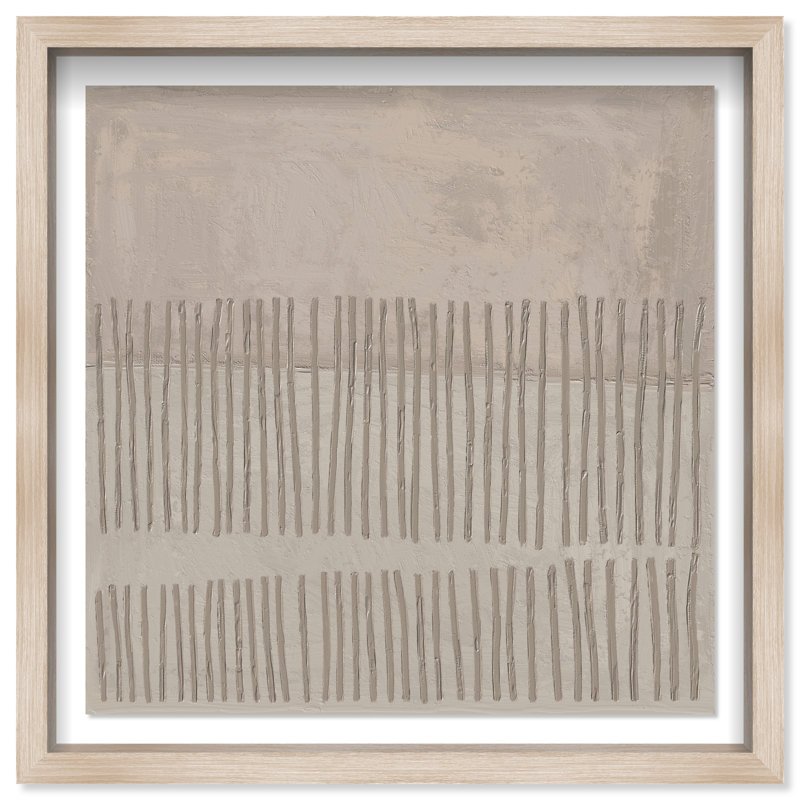 Minimal Fence II Print by Oliver Gal, 31.5"H x 31.5"W, Natural Oak Shadowbox
