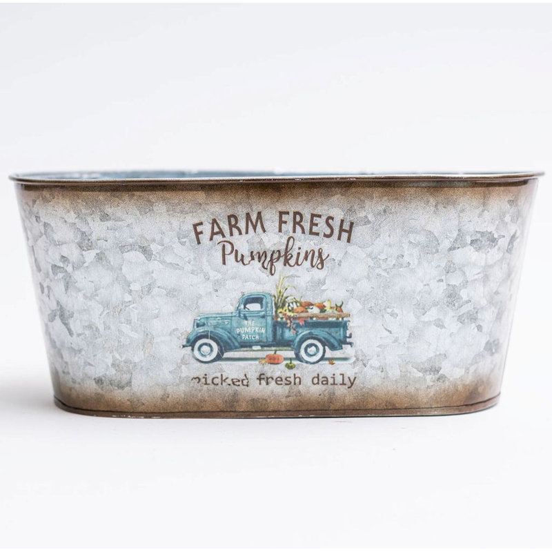 Mcmillen Metal Cachepot, 4.25" H x 9.75" W x 5.13" D
