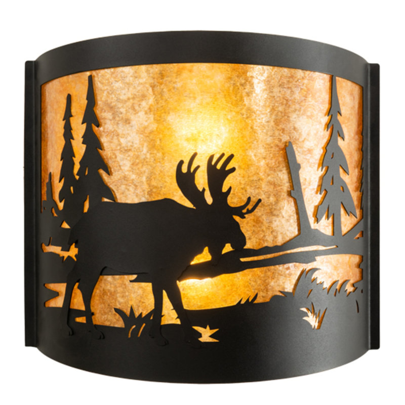 Moose At Lake 2 - Light Flush Mounted Sconce