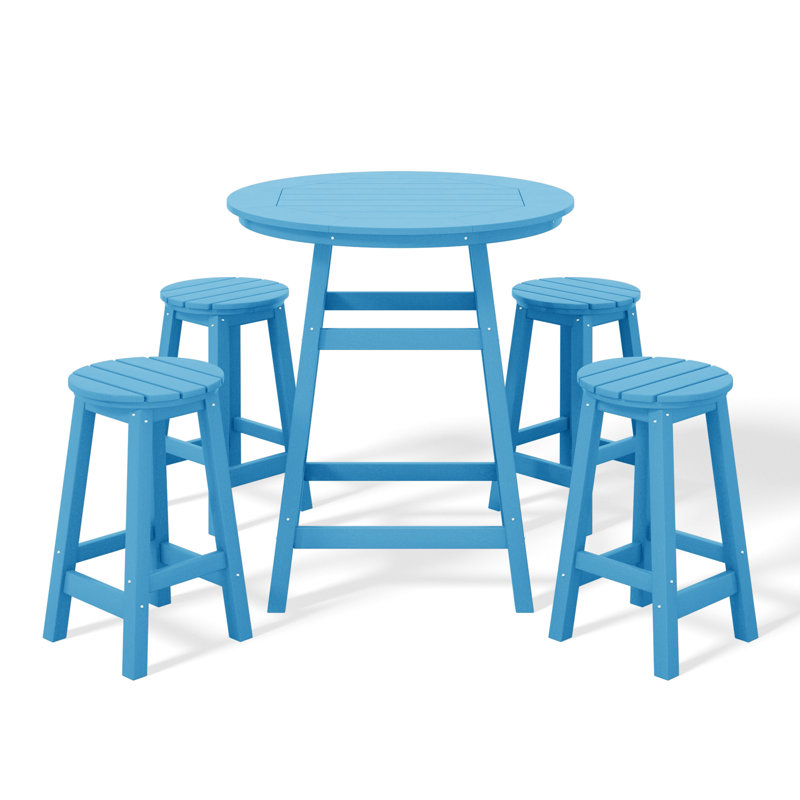 Laguna 5-Piece Round Counter Set, Blue