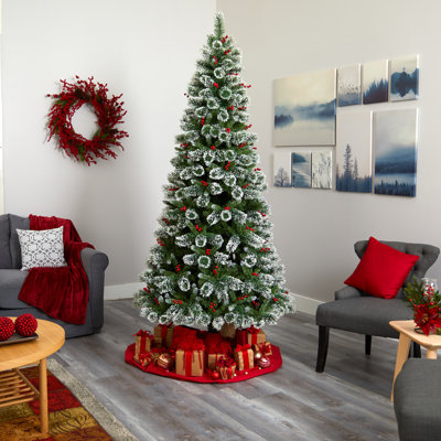 Arbre de Noël pin vert givré 10 'avec 850 lumières DEL H 10'