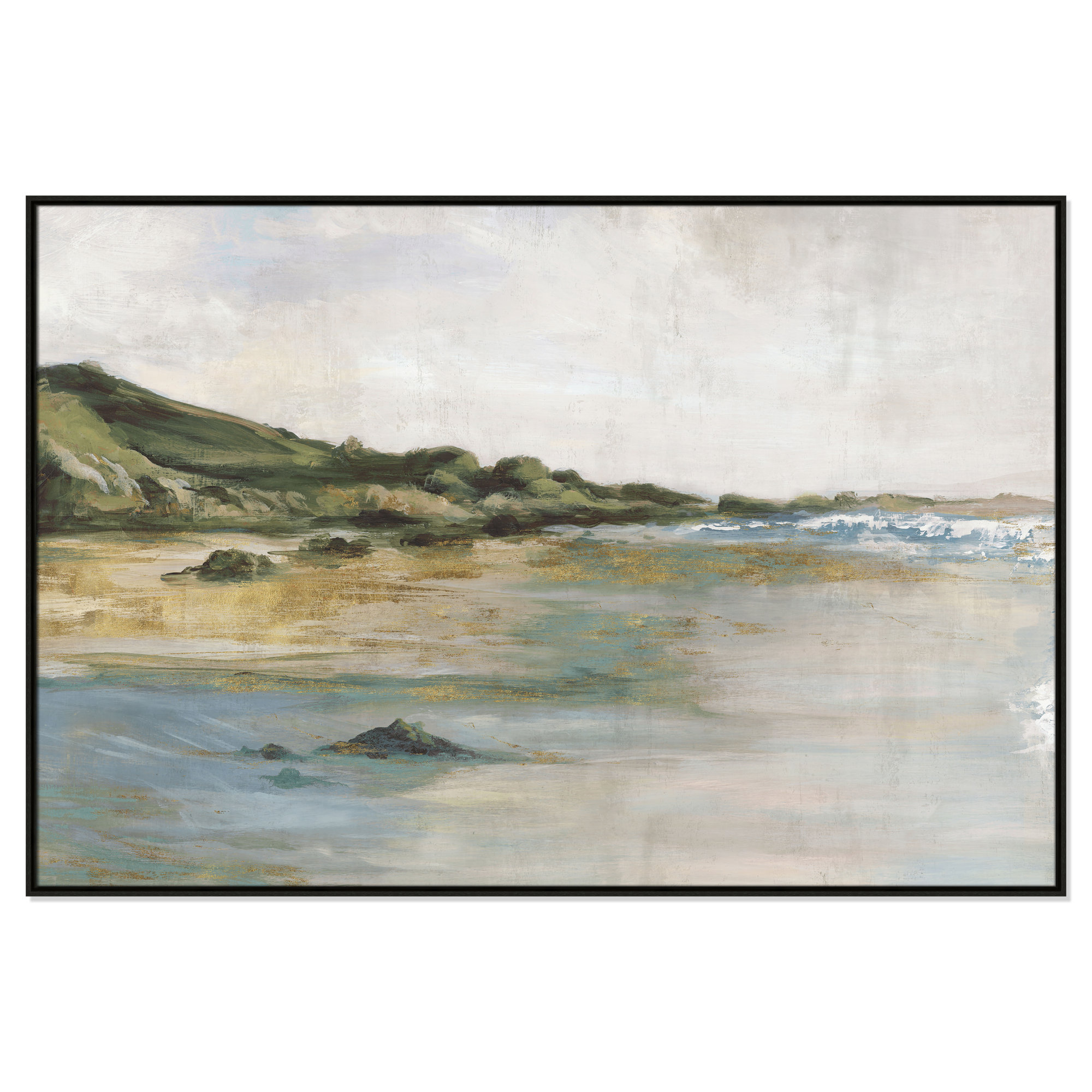 Tide’s Edge Print by , 41.5" H x 61.5" W, Espresso