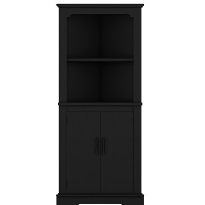 Grande armoire d'angle noire pour différentes pièces - salon, salle de bain, cuisine de salle à manger. Capacité de rangement suffisante. Détails élégants et attentionnés. Coins sécuritaires. Fabriqué en, imperméable et facile à nettoyer.