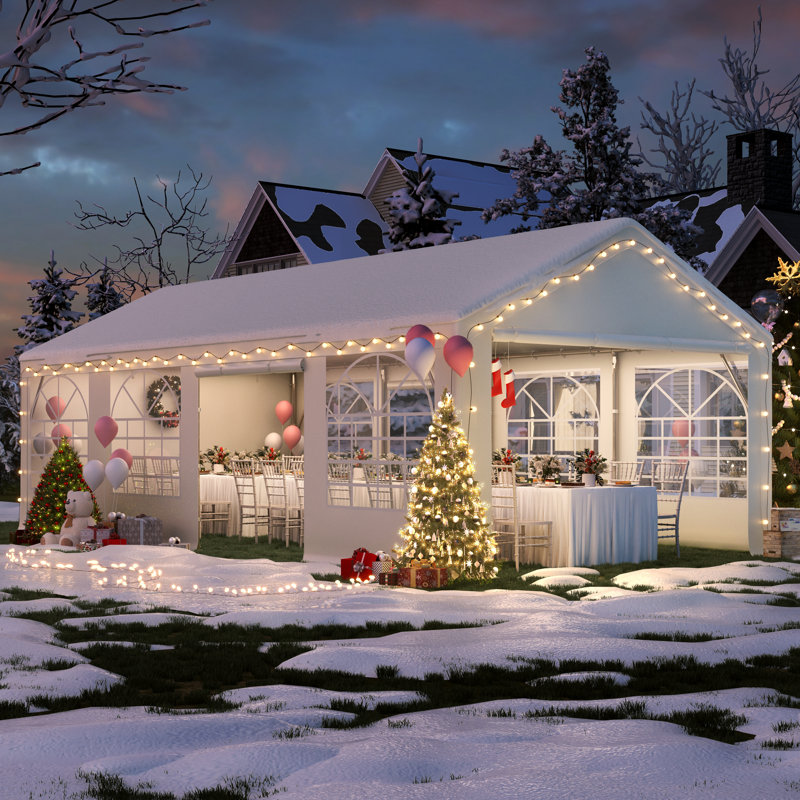 13 ft x 26 ft Outdoor Galvanized Steel Party Tent - Heavy Duty Removable Sidewall Wedding Tent,  13 ft x 26 ft