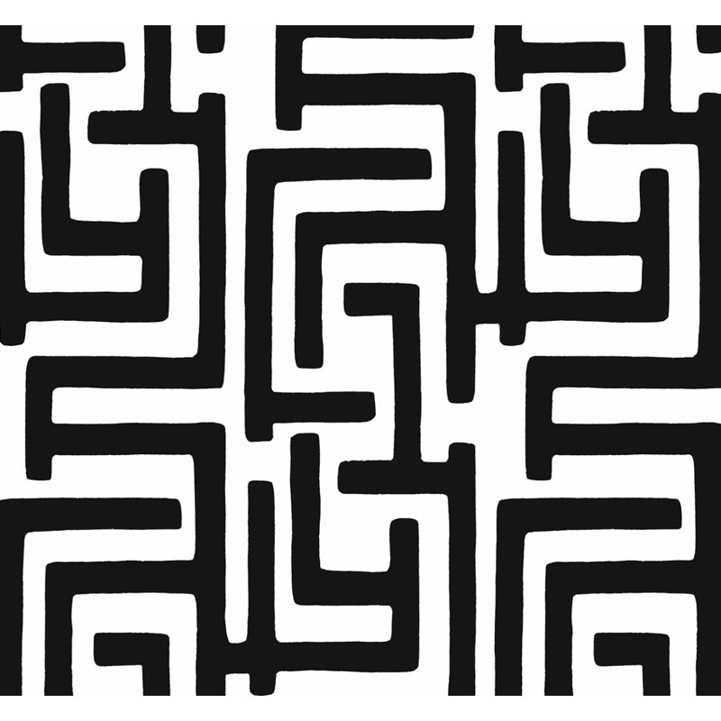 Chalsea Peel & Stick Geometric Shapes Roll, Black