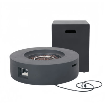 50,000 Btu Round Mgo Fire Pit With Tank Holder
