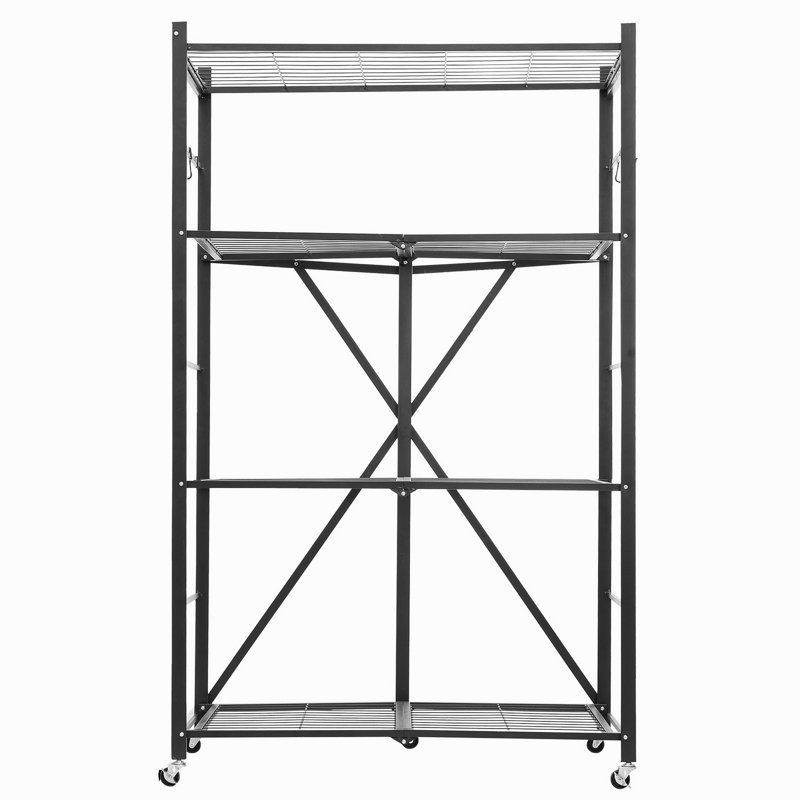 Tablette de rangement pliante avec roulettes