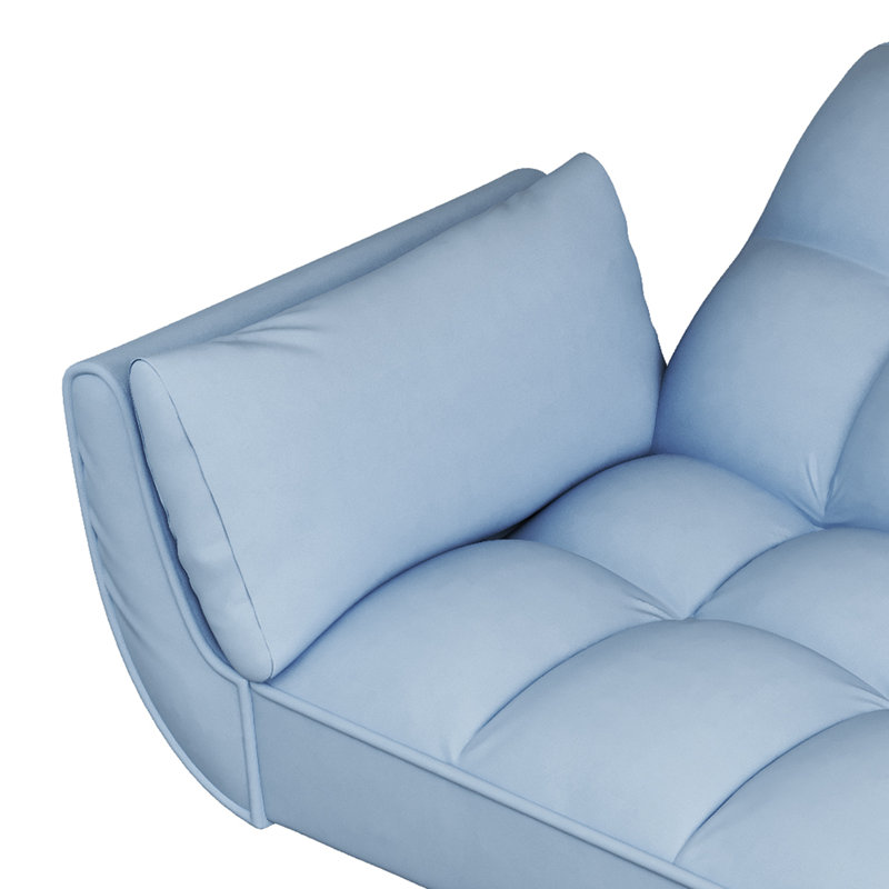 Canapé-lit convertible à accoudoirs évasés de 74 po Kligfeld, Mélange de polyester bleu