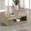 Table basse rectangulaire avec socle et tablette inférieure ouverte-125534679
