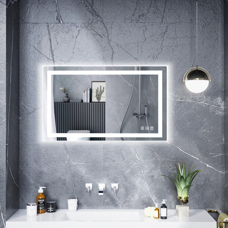 Gaulrapp Anti-Fog RGB Backlit & LED Frontlit Bathroom / Vanity Mirror with Tempered Glass & ETL, 24" x 40"