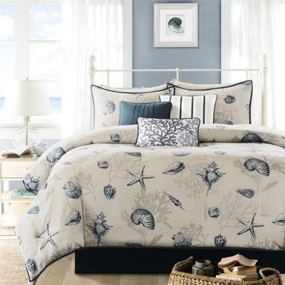 Édredon bleu pour très grand lit - Motif décoratif 100% coton