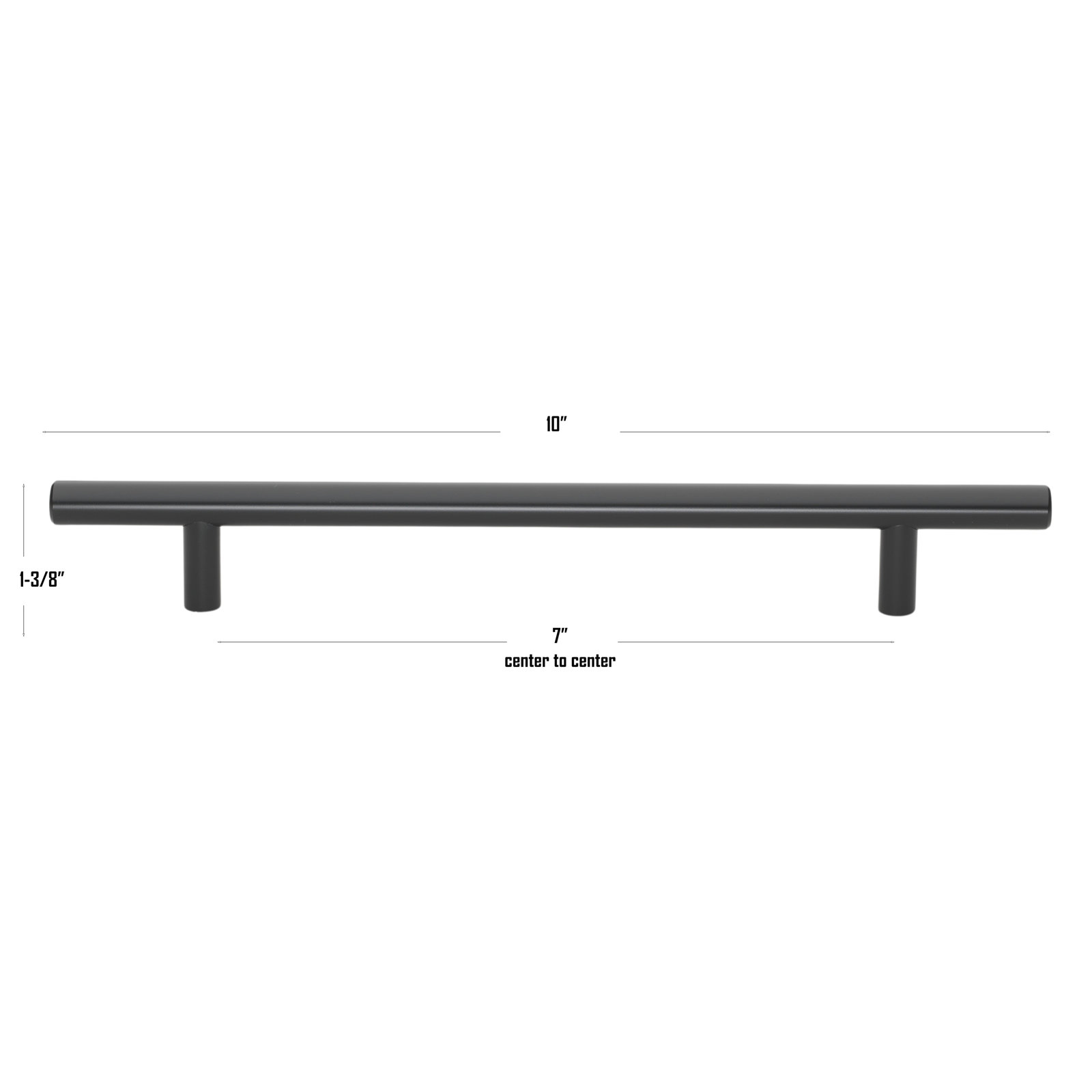 Roman Bar Cabinet Pull, 7", Matte Black